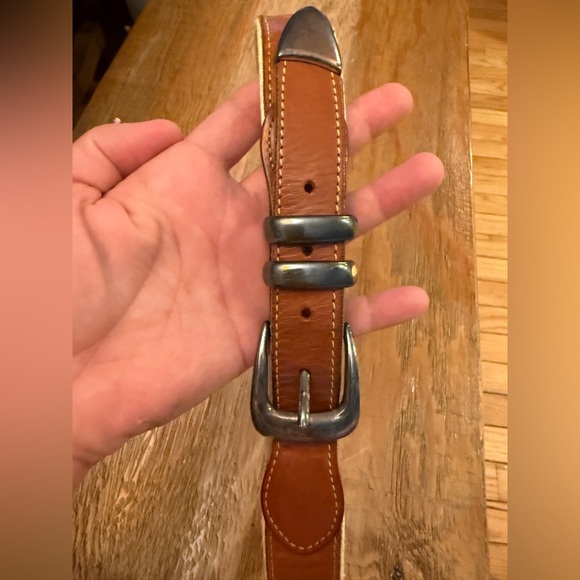 Bass Pro Shops Worldwide Sportsman Brown Leather Fish Decor Belt Size 32 - Picture 3 of 6